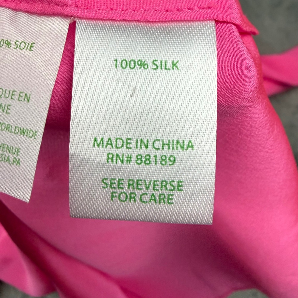 Lilly Pulitzer Size Small Lana Ray Silk Prosecco Pink Blouse Top - Picture 4 of 8